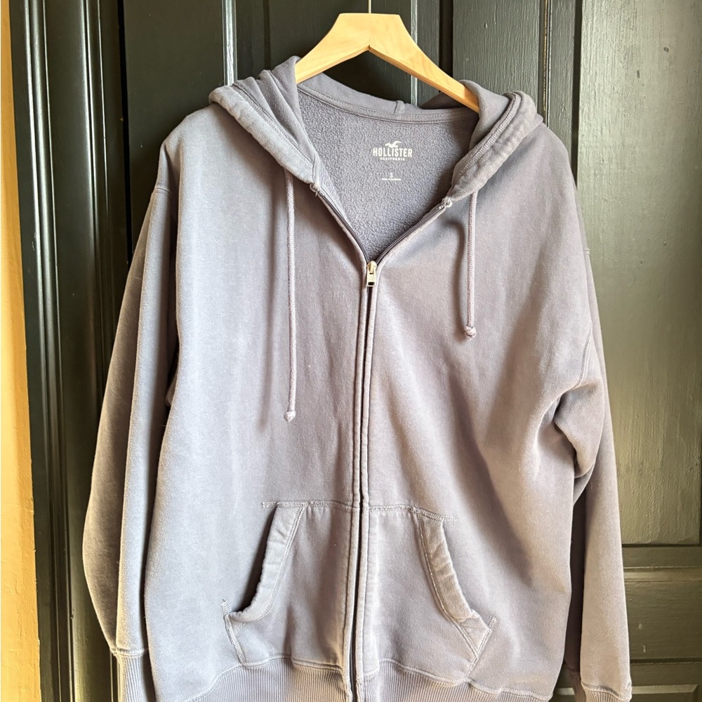 Hollister Dusty Navy Zip-Up Hoodie